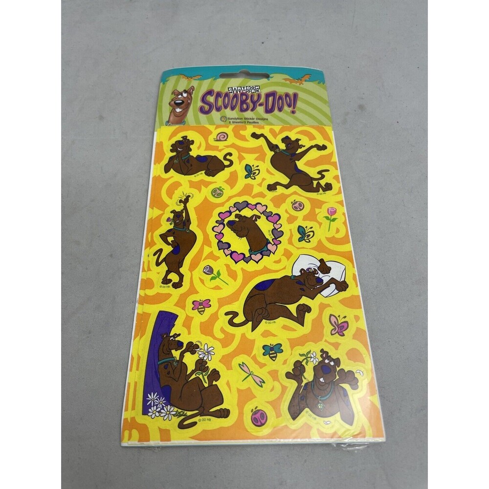 Cartoon Network Sandylion Scooby Doo Stickers 2 HannaBarbera Sheets Vintage 1998